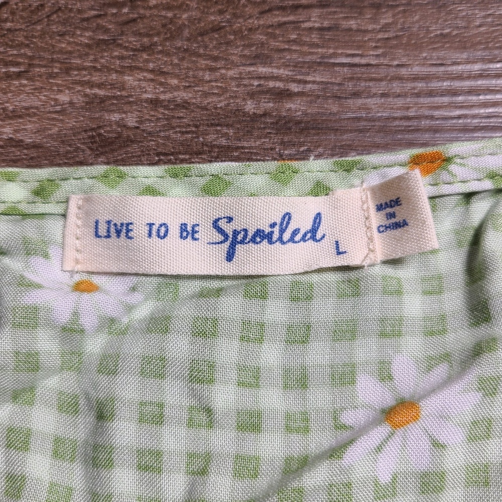 Live to be Spoiled Womens L Tie Ruffled Hem‎ Mini Skirt W Tags Missing Button - Picture 3 of 8